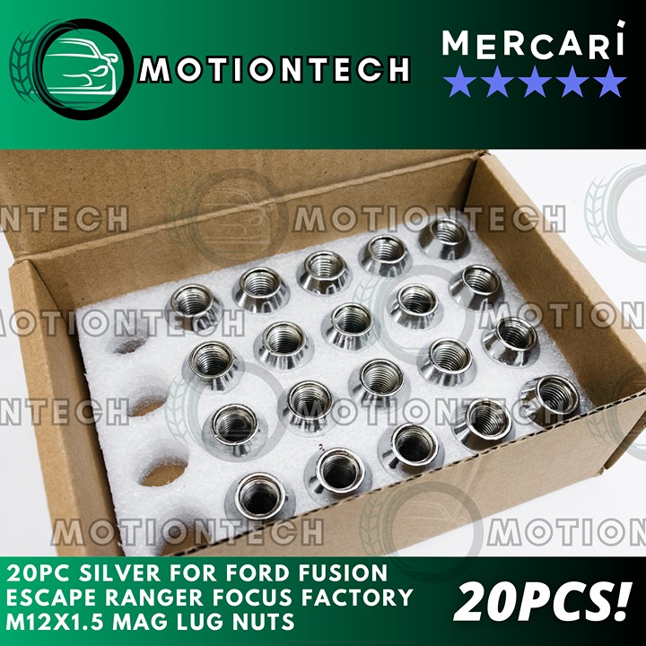 20pc Silver for Ford Fusion Escape Ranger Focus Factory M12X1.5 Mag Lug Nuts Set