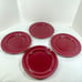 Pier 1 Dinner Plate set of 4 crimson red made in Japan handcrafted 10.75
