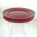 Pier 1 Dinner Plate set of 4 crimson red made in Japan handcrafted 10.75