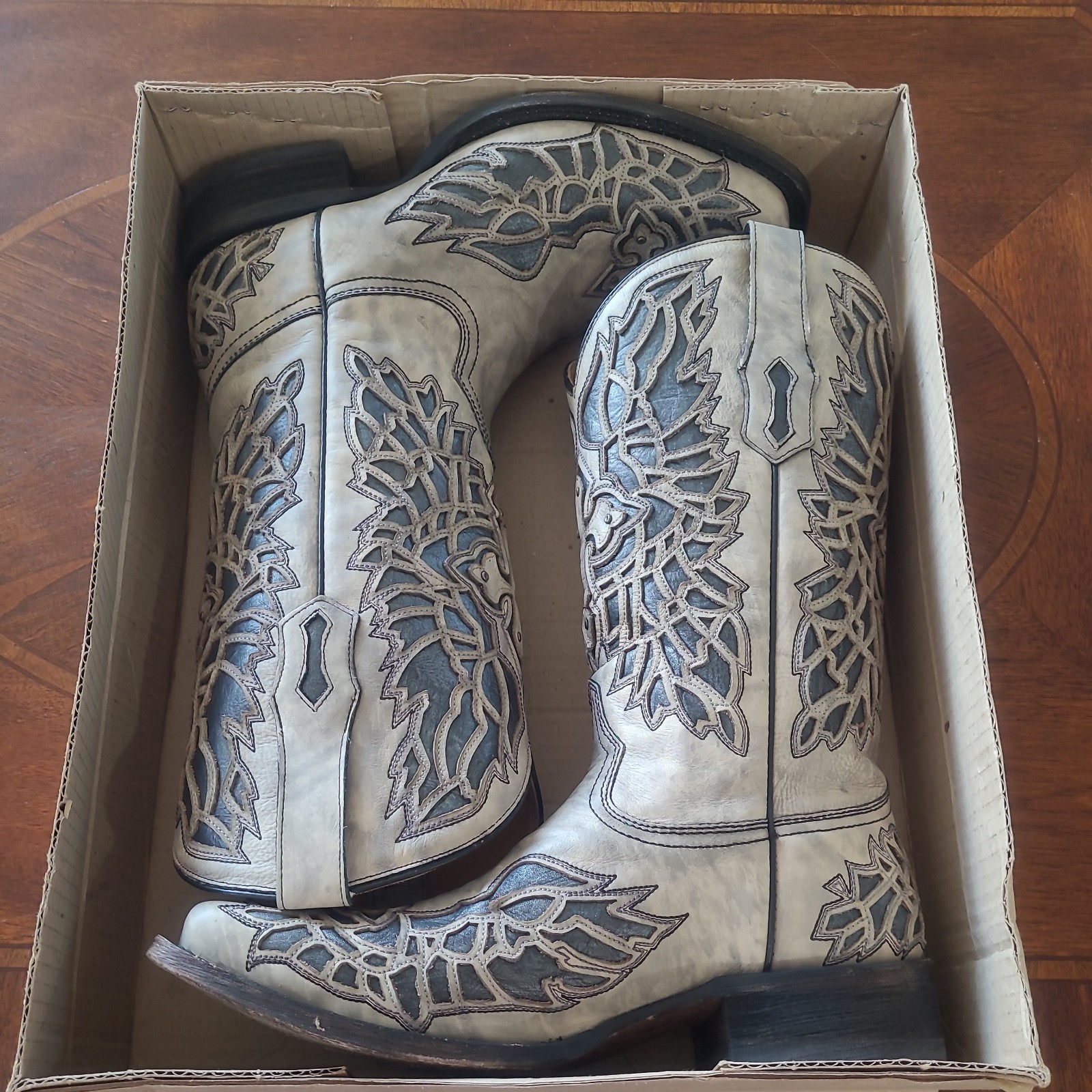 Corral AB083 Men's Square Toe Cross & Wings Western Cowboy Boots Men's Size 9D