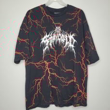 Stay cold apparel red black lightning strikes oversized shirt size xl