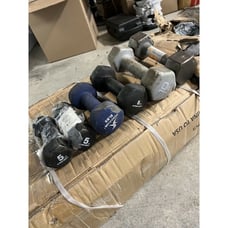 5LB-8LB-10LB Set Rubber Neoprene Dumbbell Weights Fitness 46lbs Total *DAMAGED*