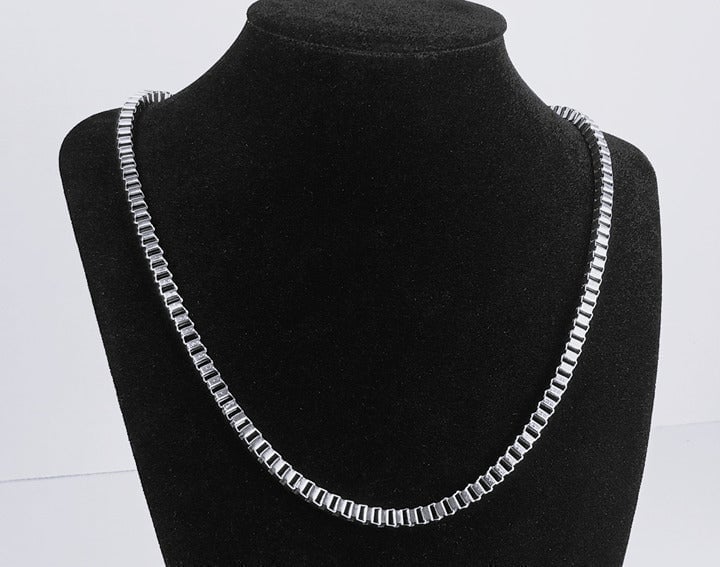 18K White Gold Womens Chain Necklace 24 24in NEW Bike Link Style Ladies Jewelry