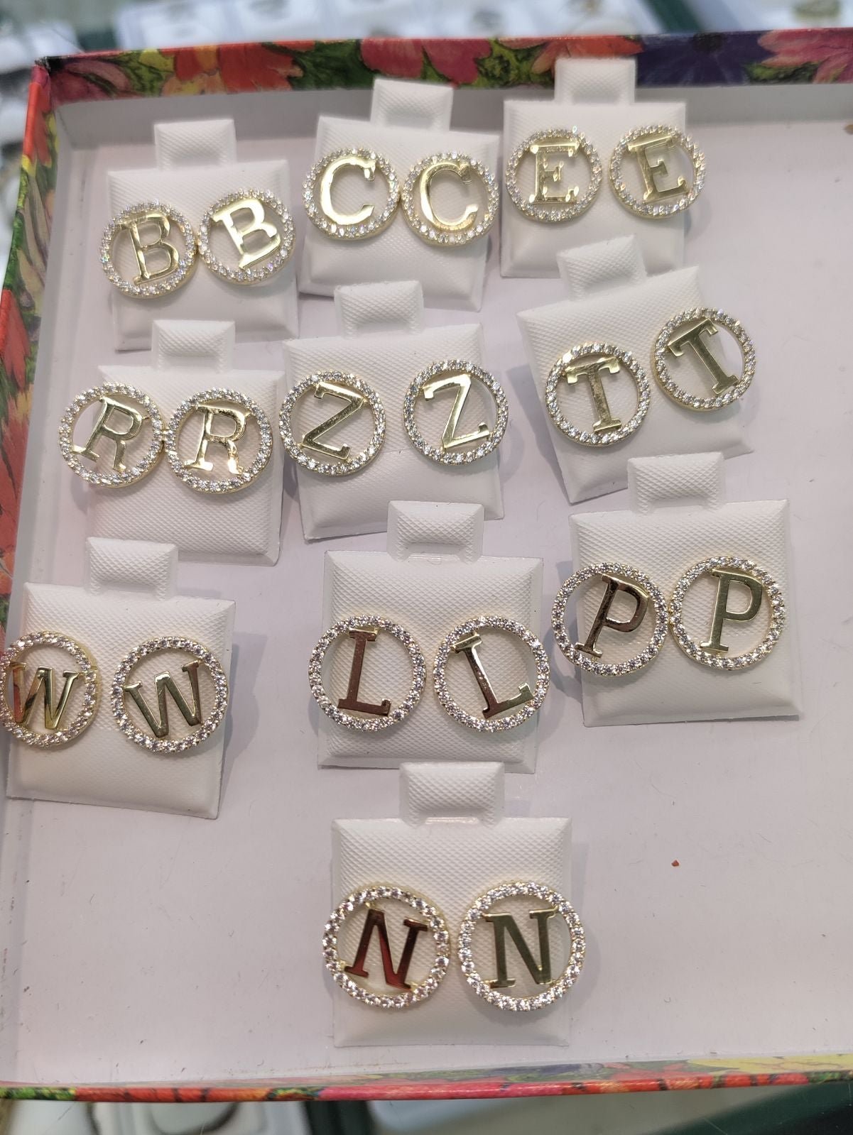 10k real gold initial earrings