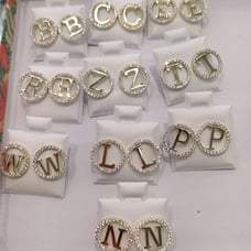 10k real gold initial earrings