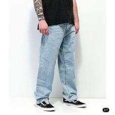 empyre loose fit light wash denim skate jeans