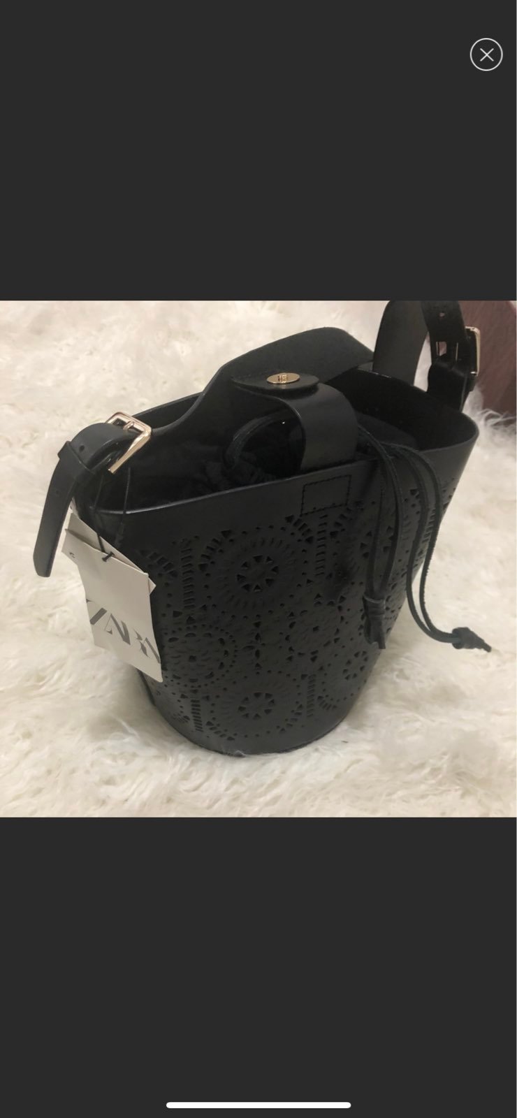 Zara Genuine leather bucket bag Length 9inches Width 7.5