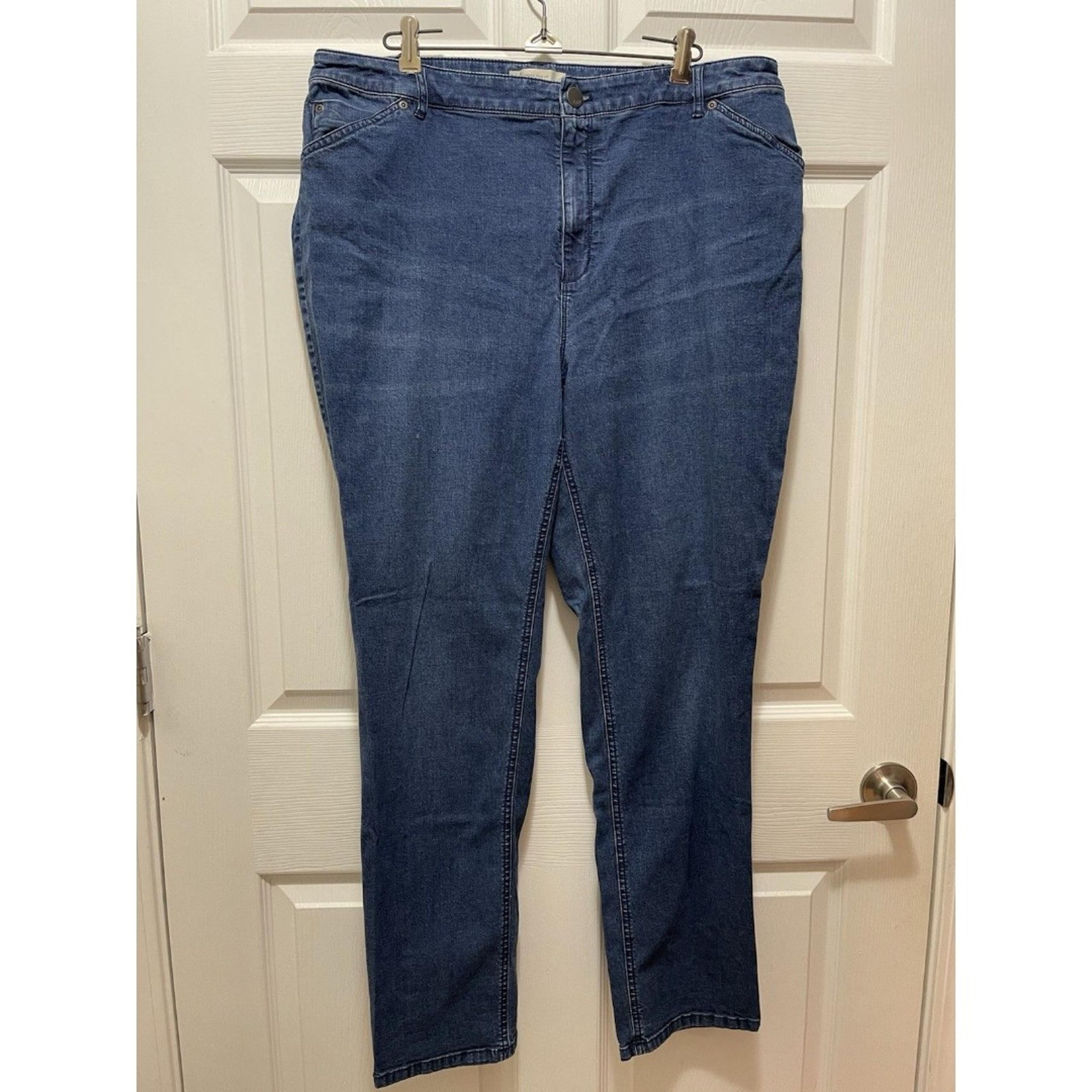 J. Jill Tried & True Fit Slim Leg Women's Jeans Size 18 Blue Denim Stretch