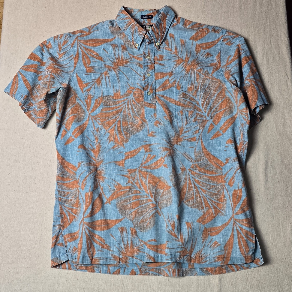 Reyn Spooner Pocket Polo Shirt Mens XL Hawaiian Reverse Print Classic Fit