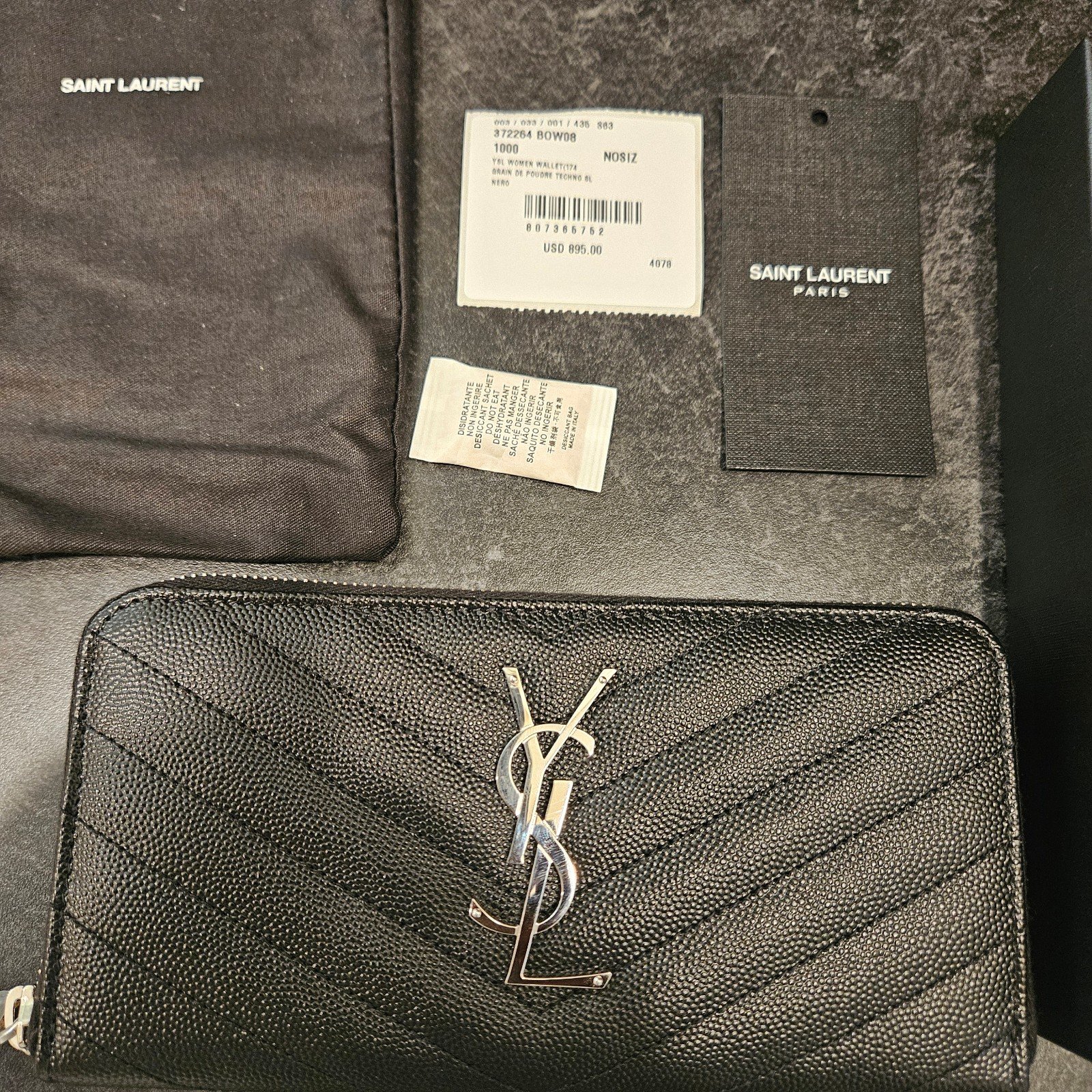 Authentic YSL Zip around Wallet