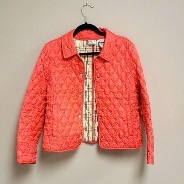 L.L. BEAN Red Quilted Jacket - Size Petite Medium