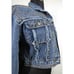 Women's Custom Denim Jacket Studded Travel Art Size Petite M
