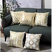 Home Decorative Set of 4 Throw Pillow Covers Gold Foil Pillow Covers 18 ×18