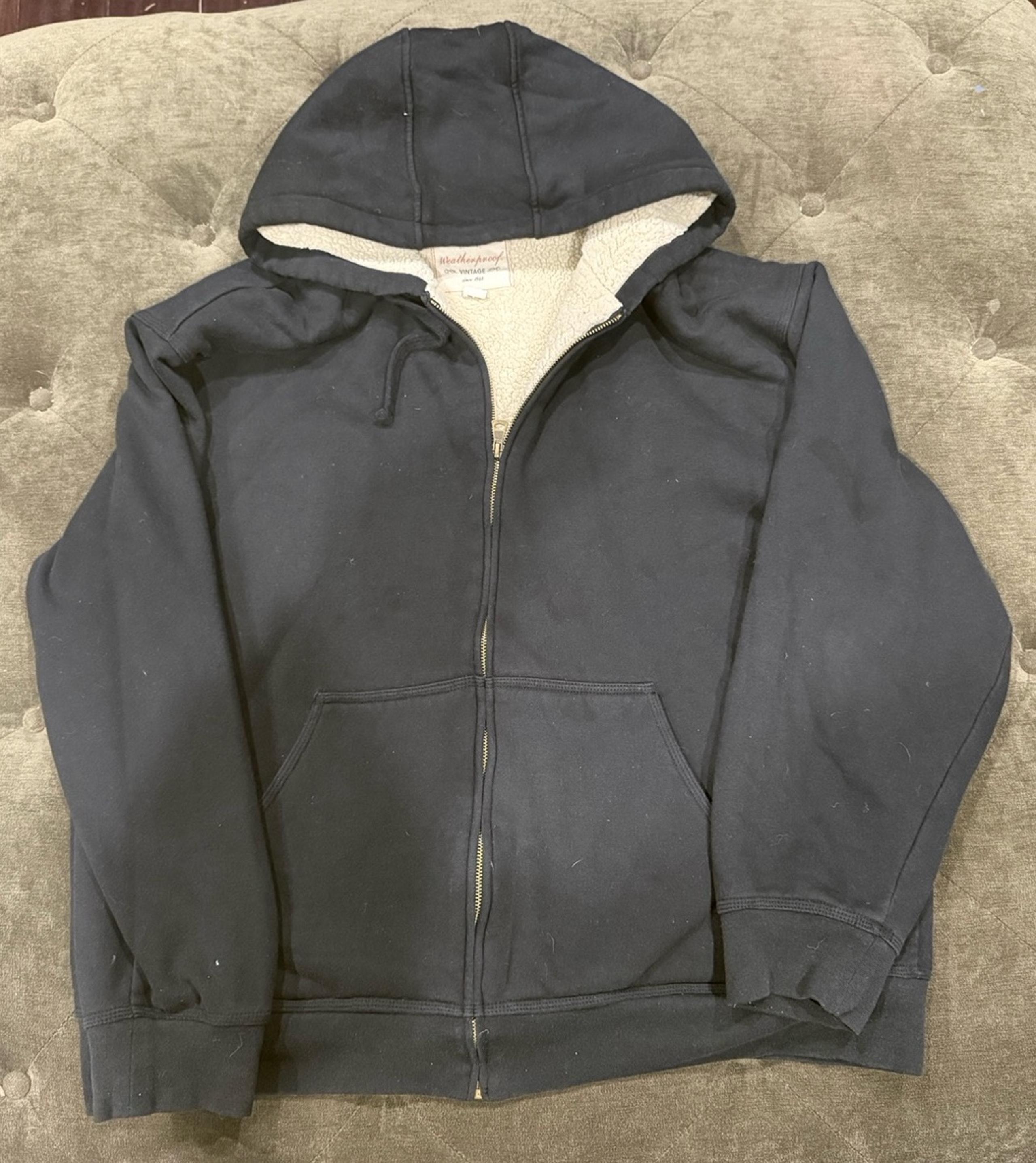 Hoodie Weatherproof XL Black Zip Up Sherpa lined sweatshirt