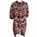 Karen Millen England cotton brown animal print silk scarf tie cardigan. S/M NWT