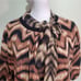 Karen Millen England cotton brown animal print silk scarf tie cardigan. S/M NWT