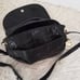 MICHAEL KORS Black Leather Messenger Bag Zip Fold Flap Pockets Gold Medallion