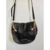 MICHAEL KORS Black Leather Messenger Bag Zip Fold Flap Pockets Gold Medallion