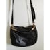 MICHAEL KORS Black Leather Messenger Bag Zip Fold Flap Pockets Gold Medallion