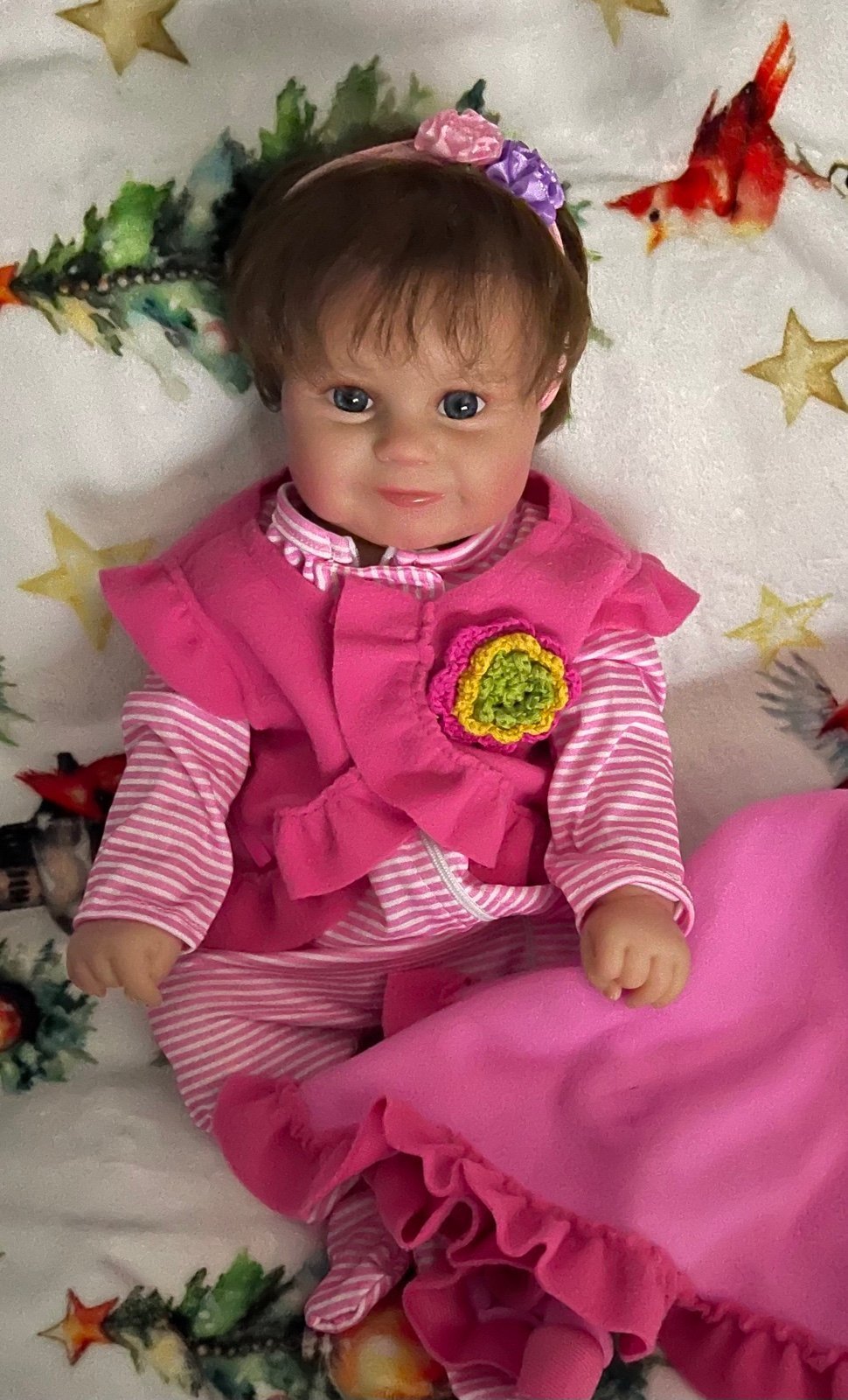 Reborn Girl 20 Inch Cloth Body Unaltered Full Limbs Bottle,Magnetic Paci, Outfit