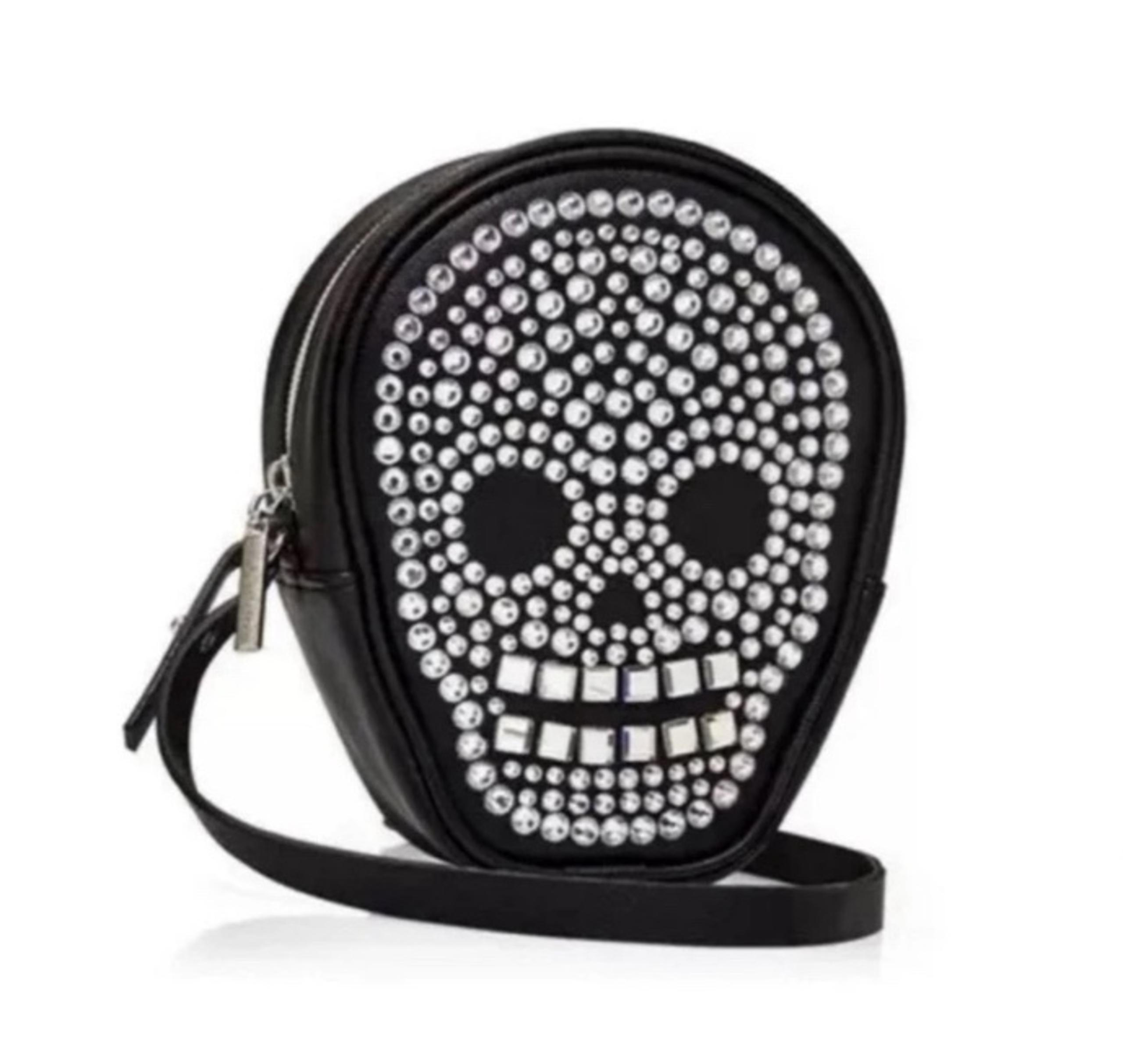 Bath and body works bedazzled skull crossbody purse