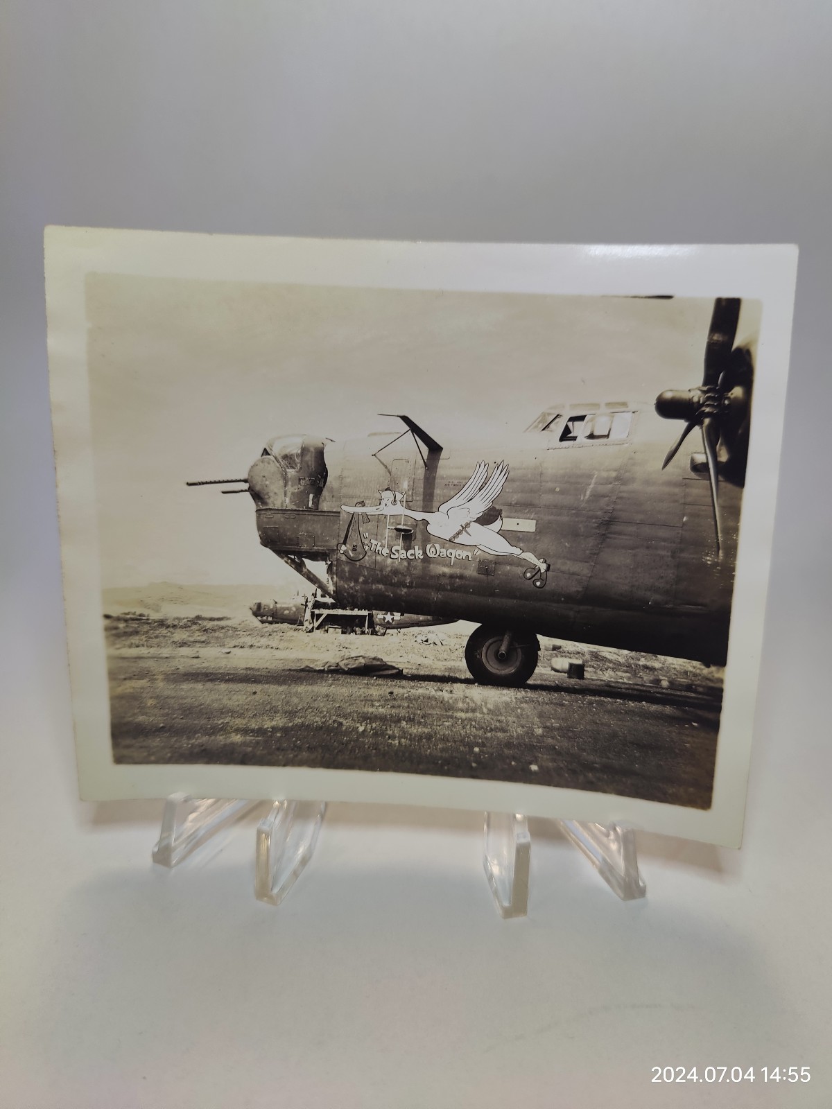 WWII Nose Art ORIGINAL photograph B-24J (F-7)Liberator The Sack Wagon
