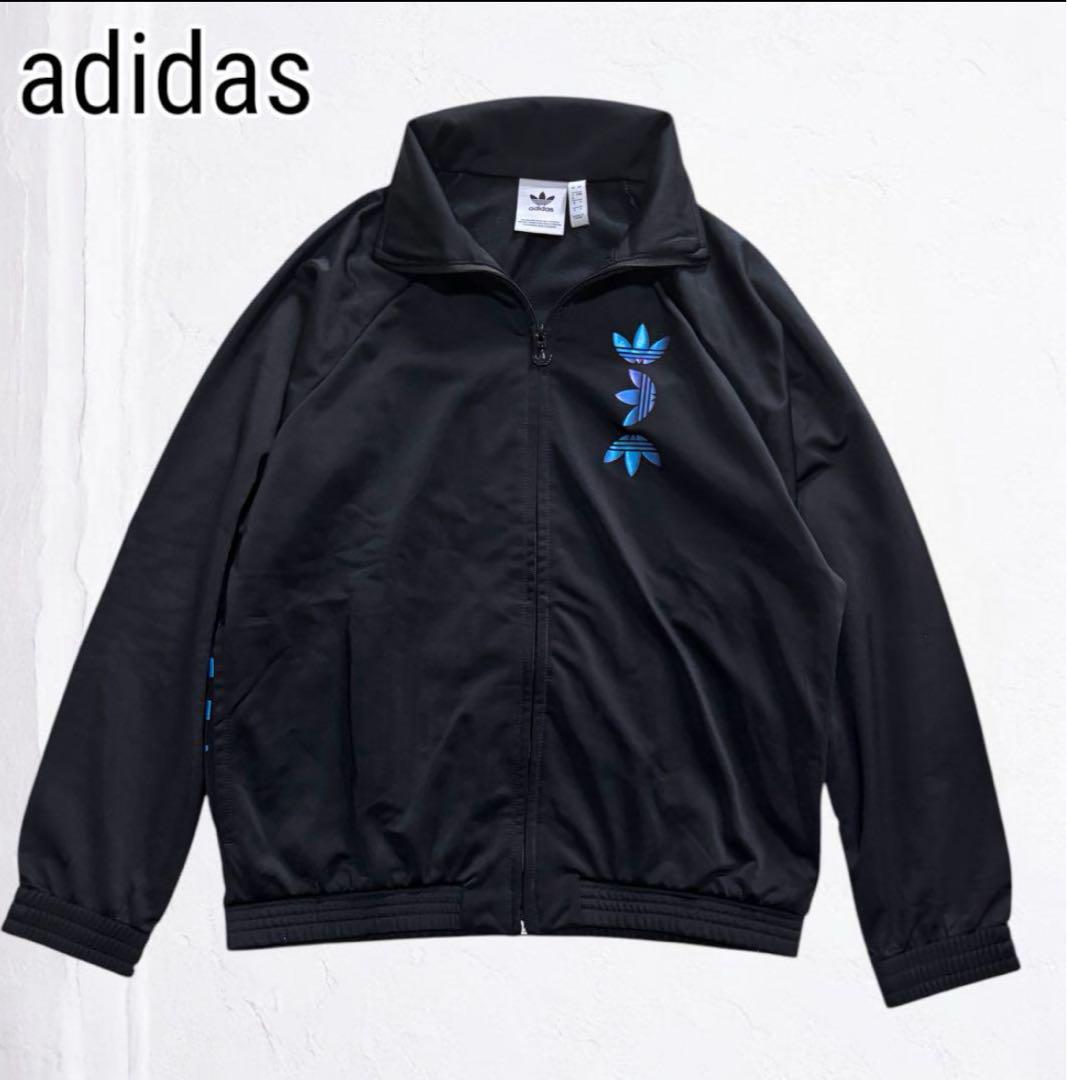 adidas Track Jacket with Glossy Finish, Trefoil Big Logo