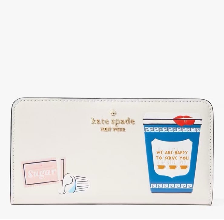 Kate Spade slim bifold white wallet