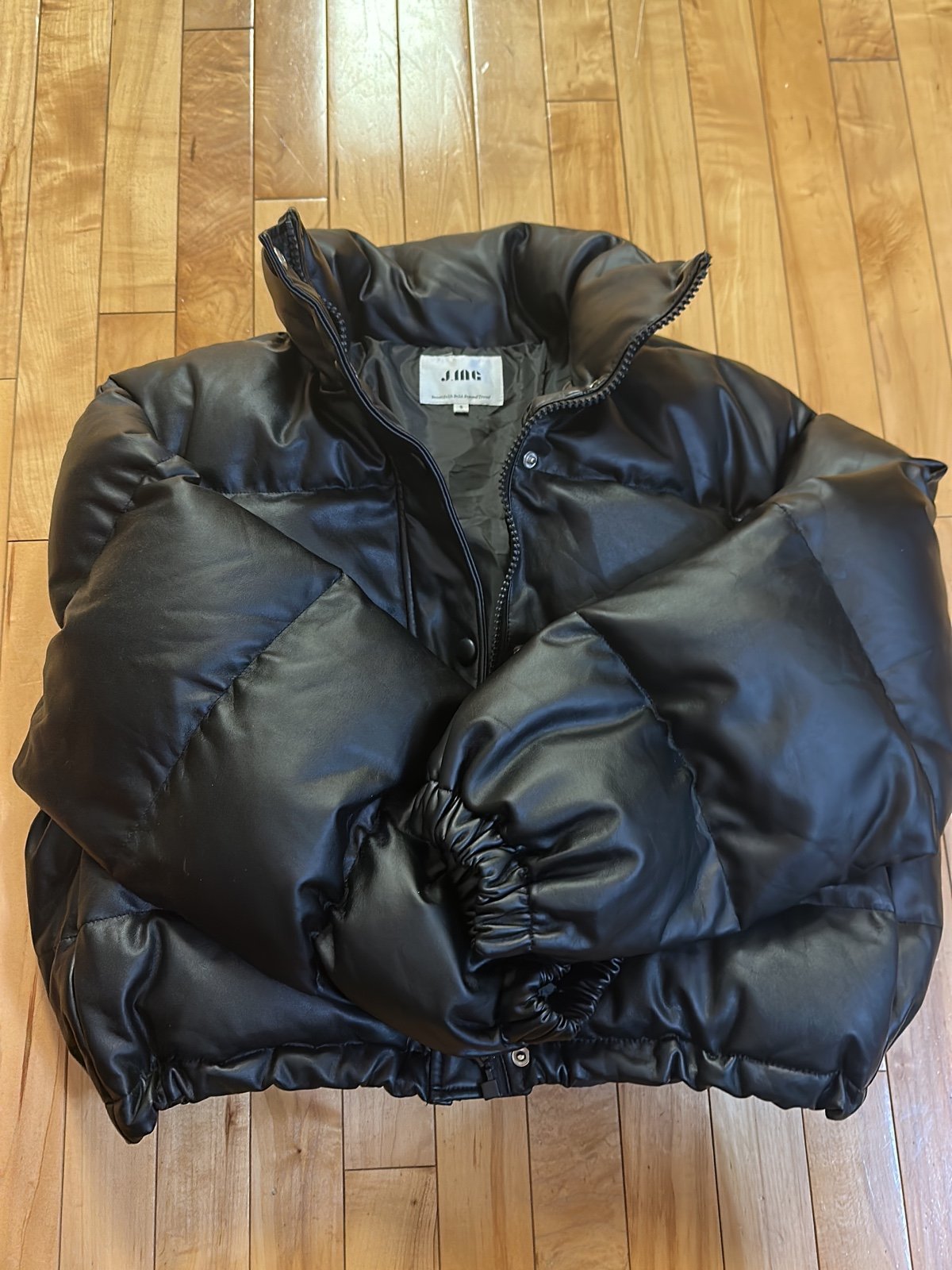 J.INC FAUX LEATHER PUFFER COAT