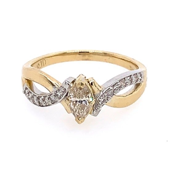 14K Y/G Diamond Wed-Engagement Ring 0.50