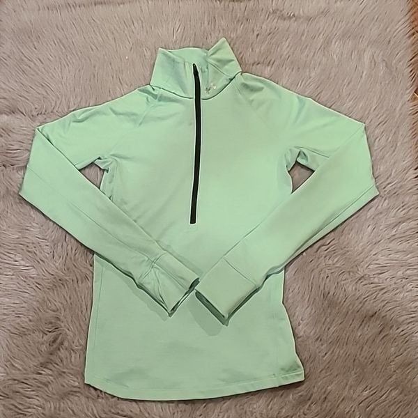 Under Armour cold gear bright green quarter zip athletic long sleeve shirt