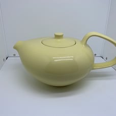 Russel Wright Oneida Teapot Yellow Mid Century Design Stoneware Modern Lines
