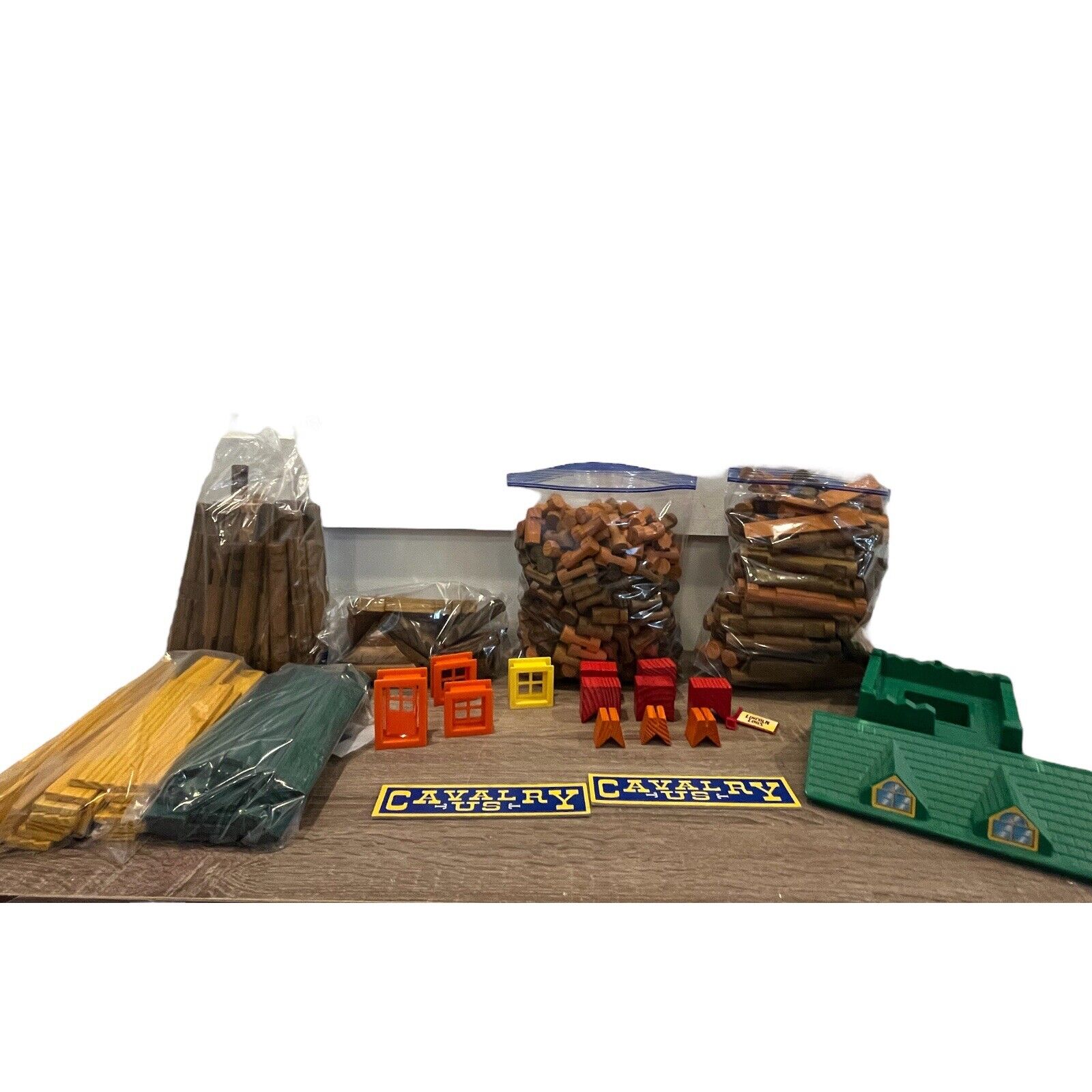 Lincoln Logs Lot 9 lbs of Assorted Pieces Building Logs