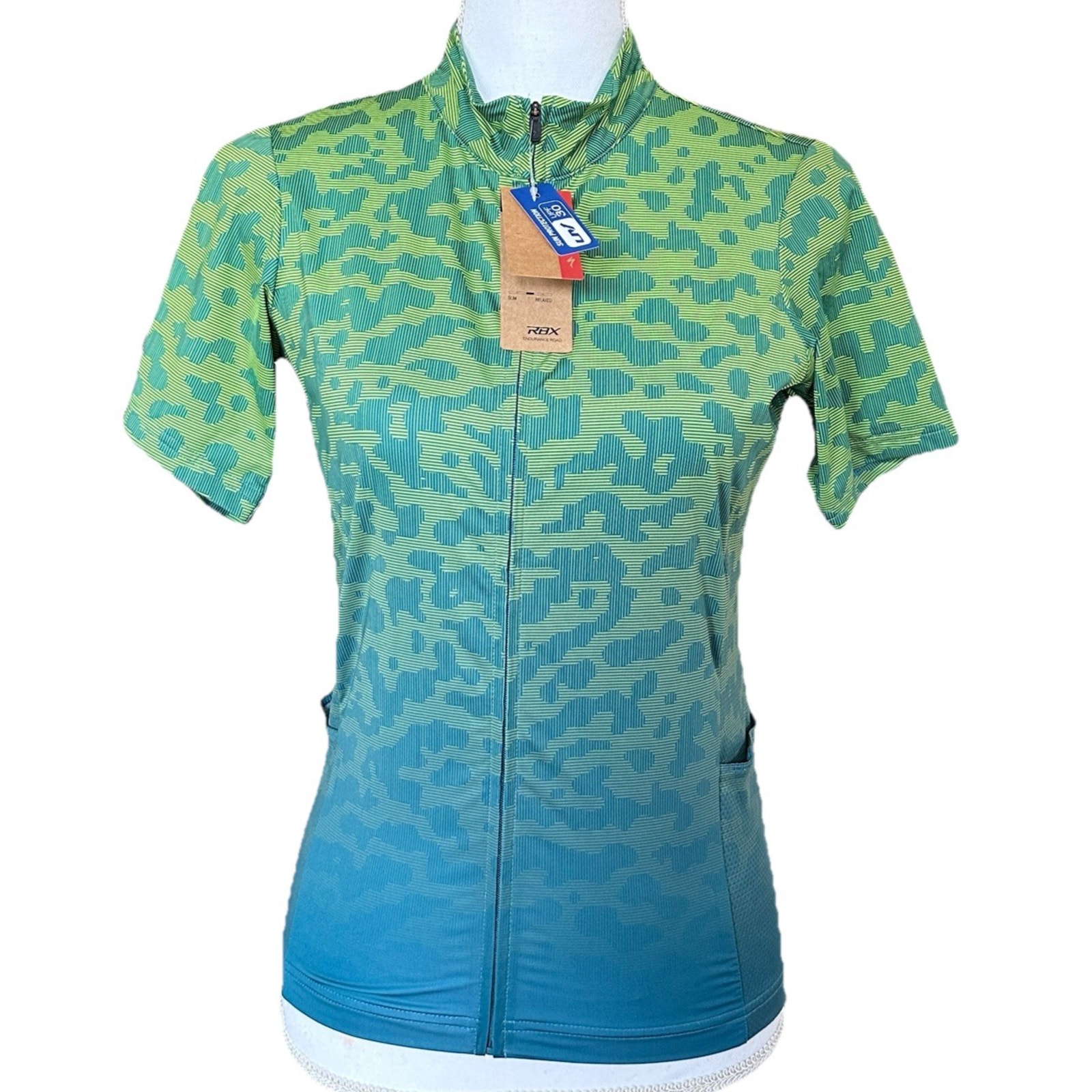 Specialized Women's sz M Short Sleeve RBX W/SWAT Road Cycling Bike Jersey Green