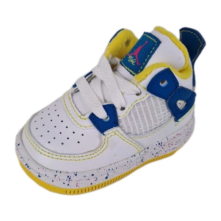 Air Jordan AJF Retro 4 INFANTS Girl 365372 161 Shoes White Sneakers Size 2 C
