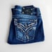 Miss Me Womens Boot Jeans size 30 Mid Rise Slim Boot Rhinestone Embellished Blue