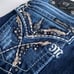 Miss Me Womens Boot Jeans size 30 Mid Rise Slim Boot Rhinestone Embellished Blue