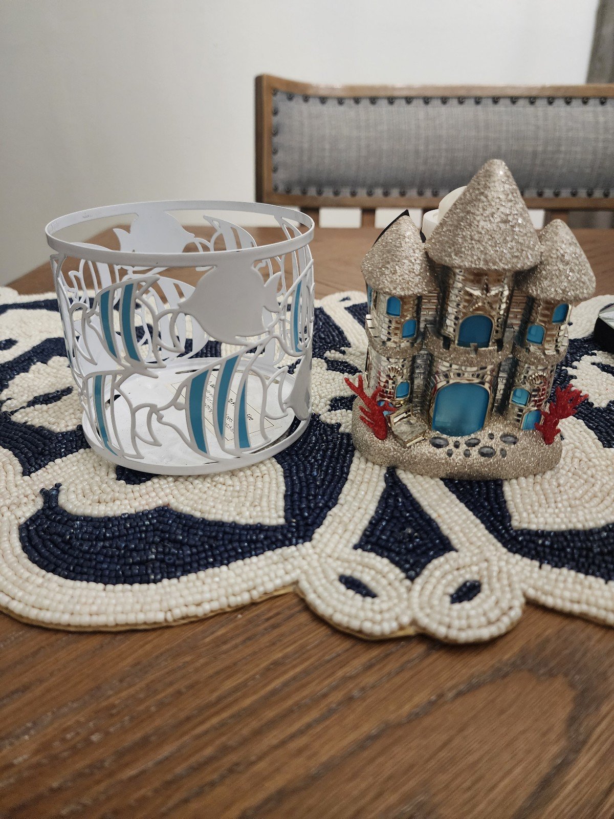 Bath and Body Works Sand Castle Wallflower Plug and a Nautical Candle Holder