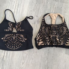 Bundle 2 XS blue life lasercut sport bra