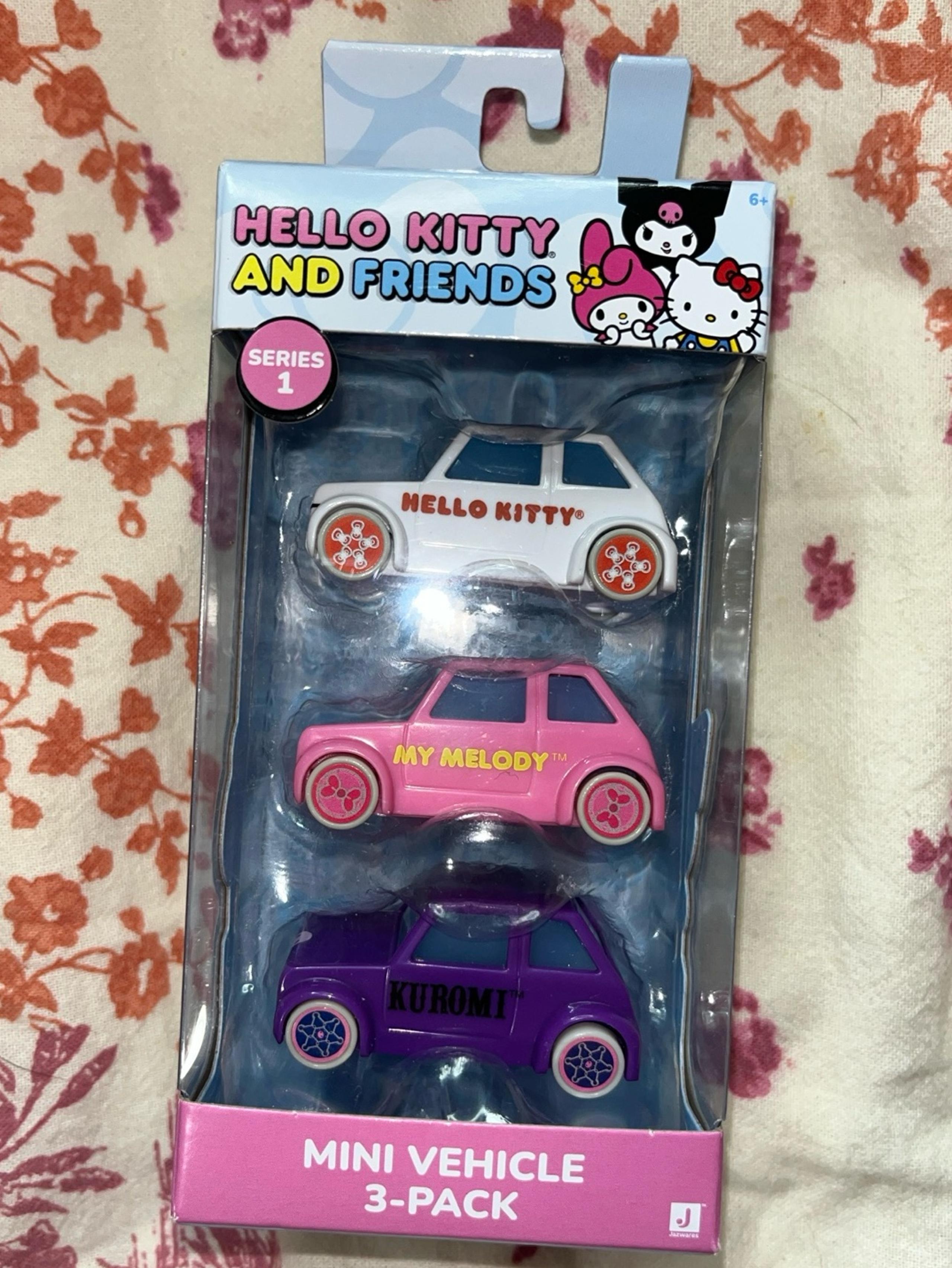 Hello Kitty and Friends 3 Car Figure Set - Kuromi, My Melody & Hello Kitty NEW