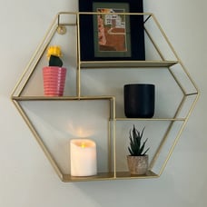 Hexagon Floating Shelves, Decorative Shelf ,Bathroom, Living Room, Wall Decor