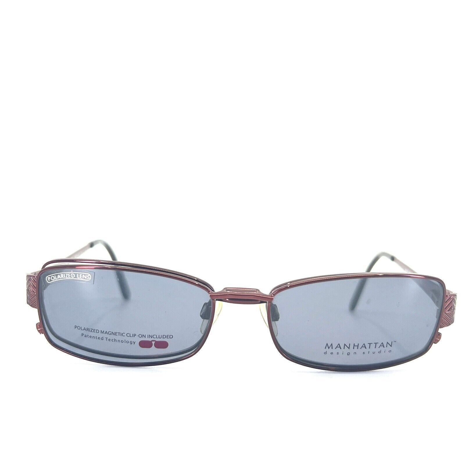 Manhattan MDX S3206 Eyeglasses Rectangle Purple clip on Sunglasses 53-16-135