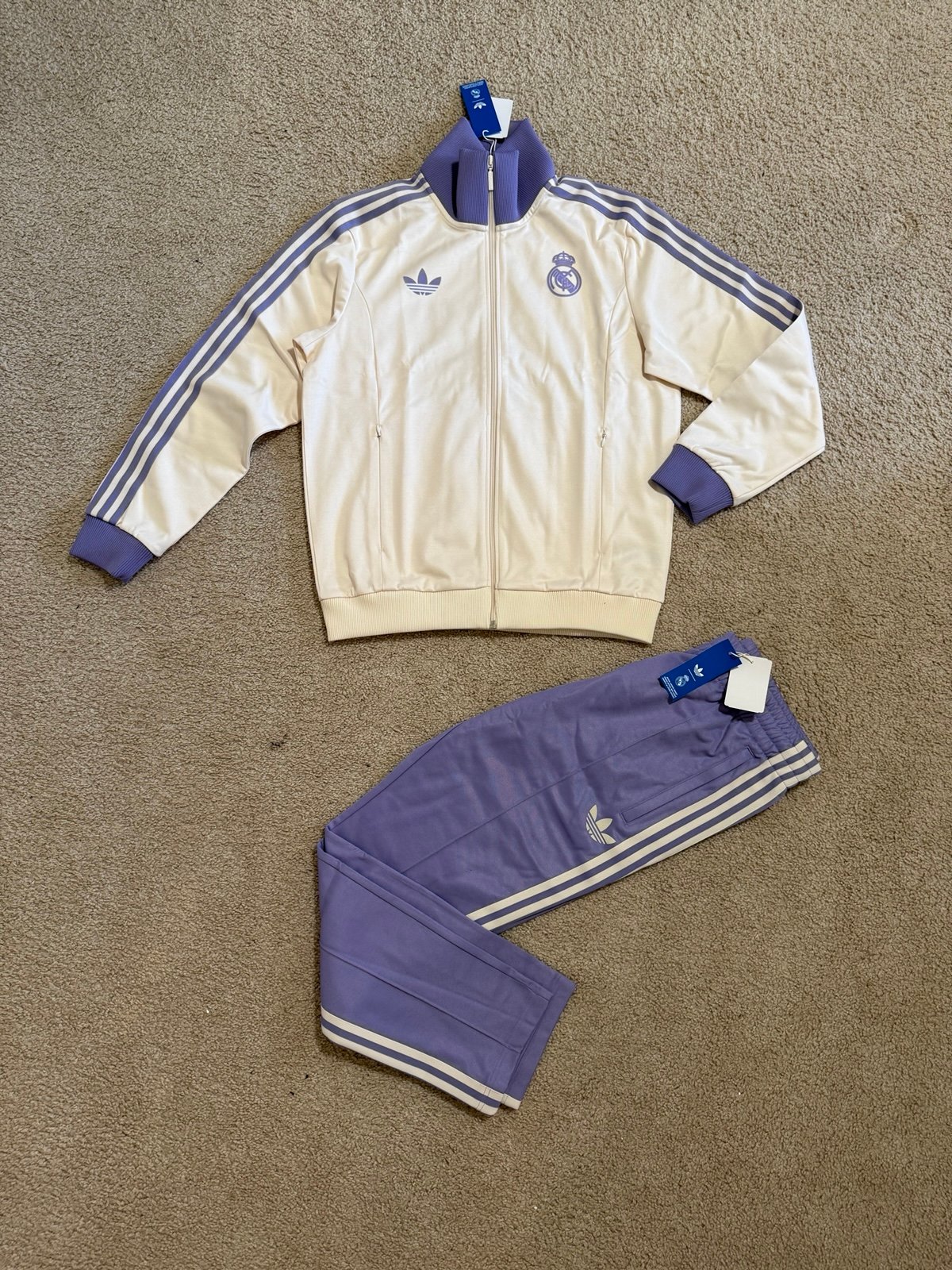 adidas Originals Beckenbauer Mens REAL MADRID Tracksuit Jacket & Pants New sz L