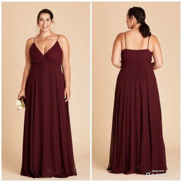 Birdy Grey Size XL Cabernet Red Kaia Bridesmaid Dress With Pockets NWT *FLAWED*
