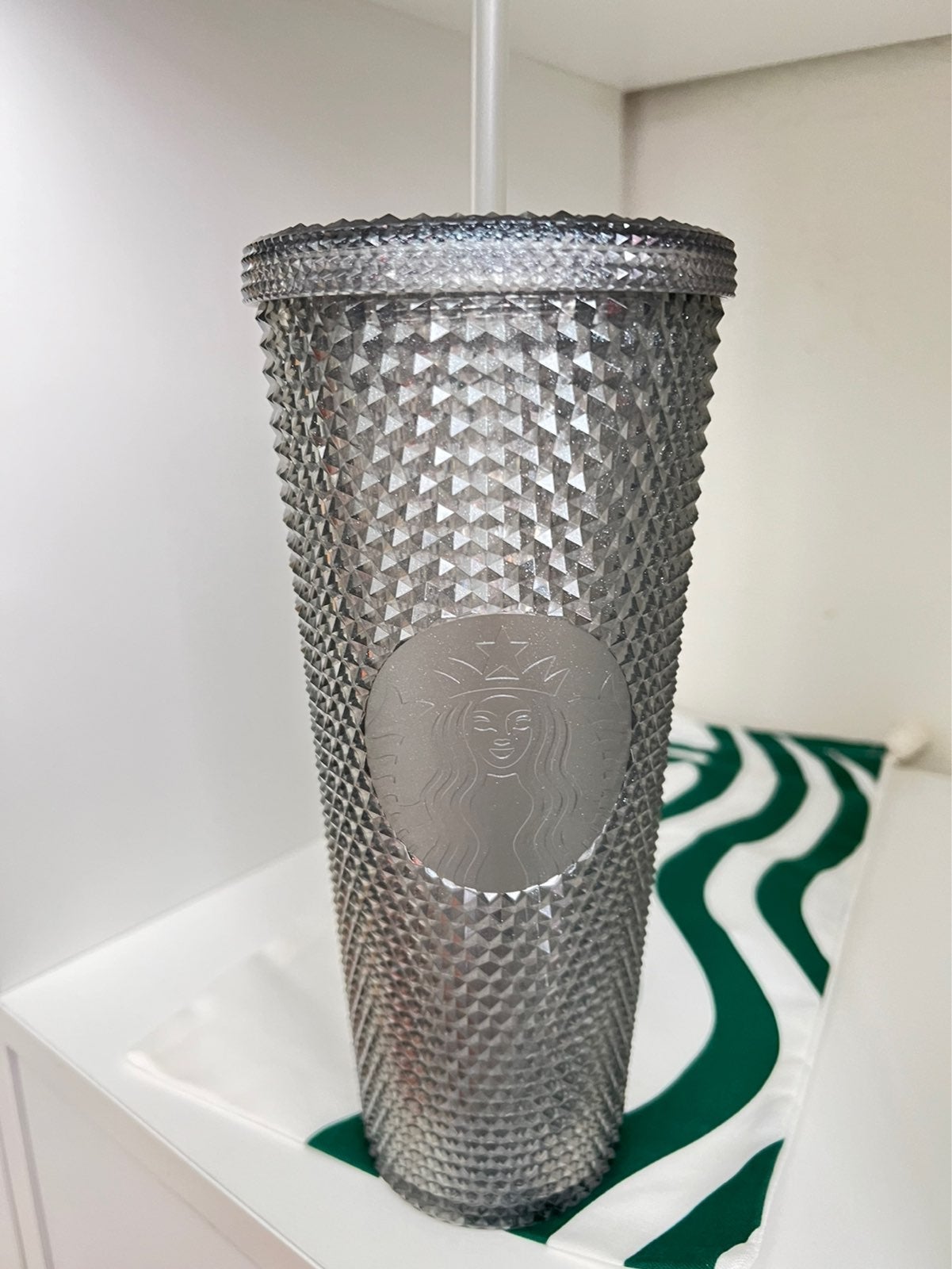 Starbucks Bling Glitter Grey Cold Cup Studded 24 oz