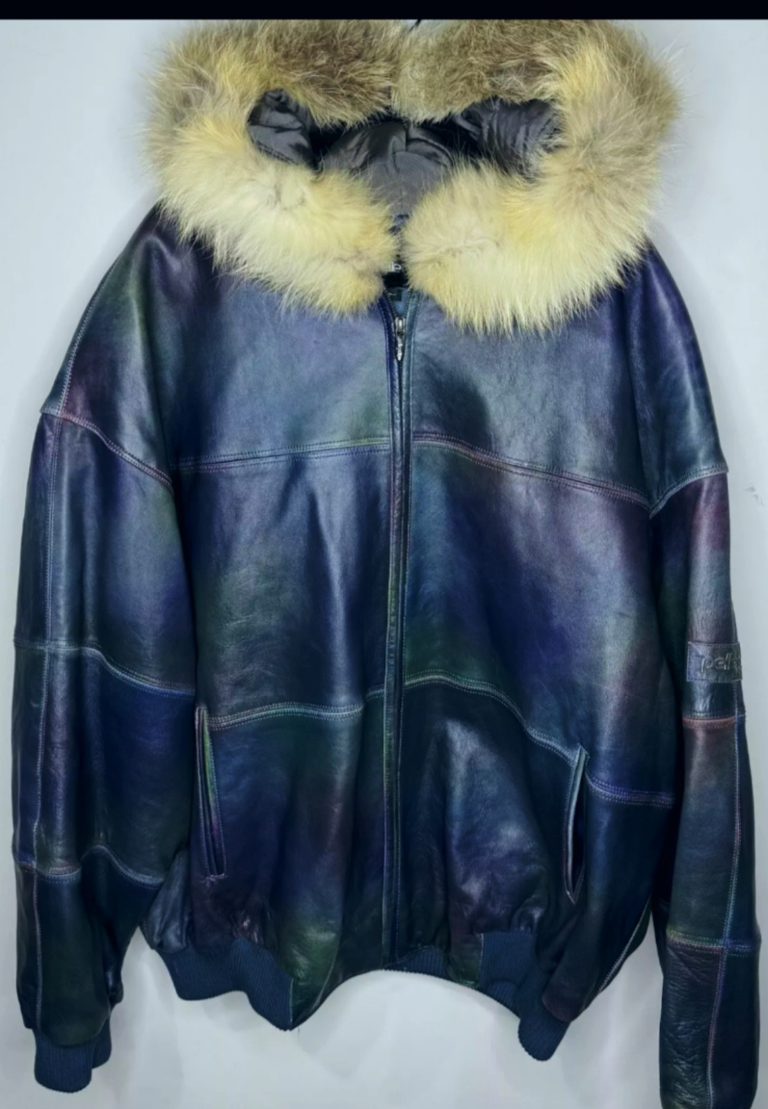 Very Rare iridescent Pelle vip edition premium leather with genuine Coyote Fur