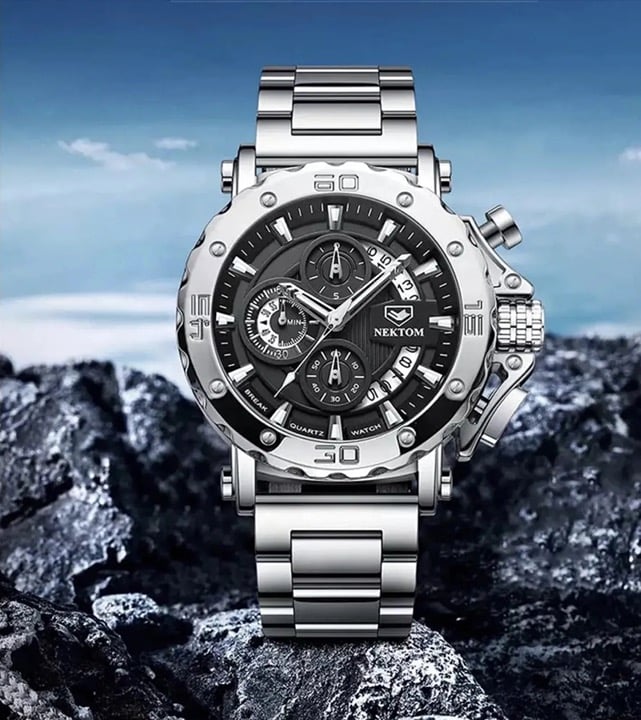 Nektom BIG Chunky Luxury Quartz Chronograph Waterproof Mens Tactical Watch Gift