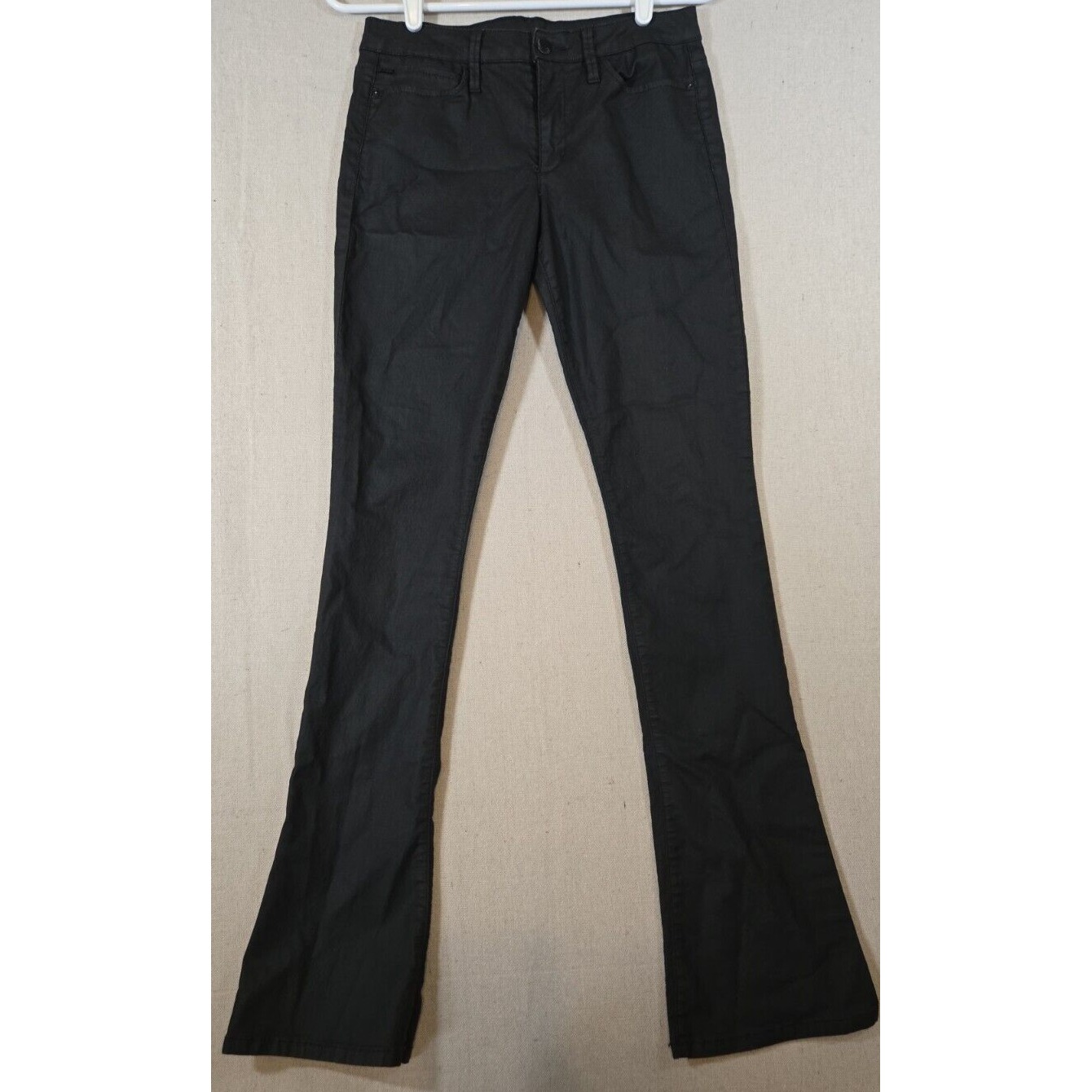 Joes Jeans Womens 27 Faux Leather Pants Black Flared Boot (28x32)