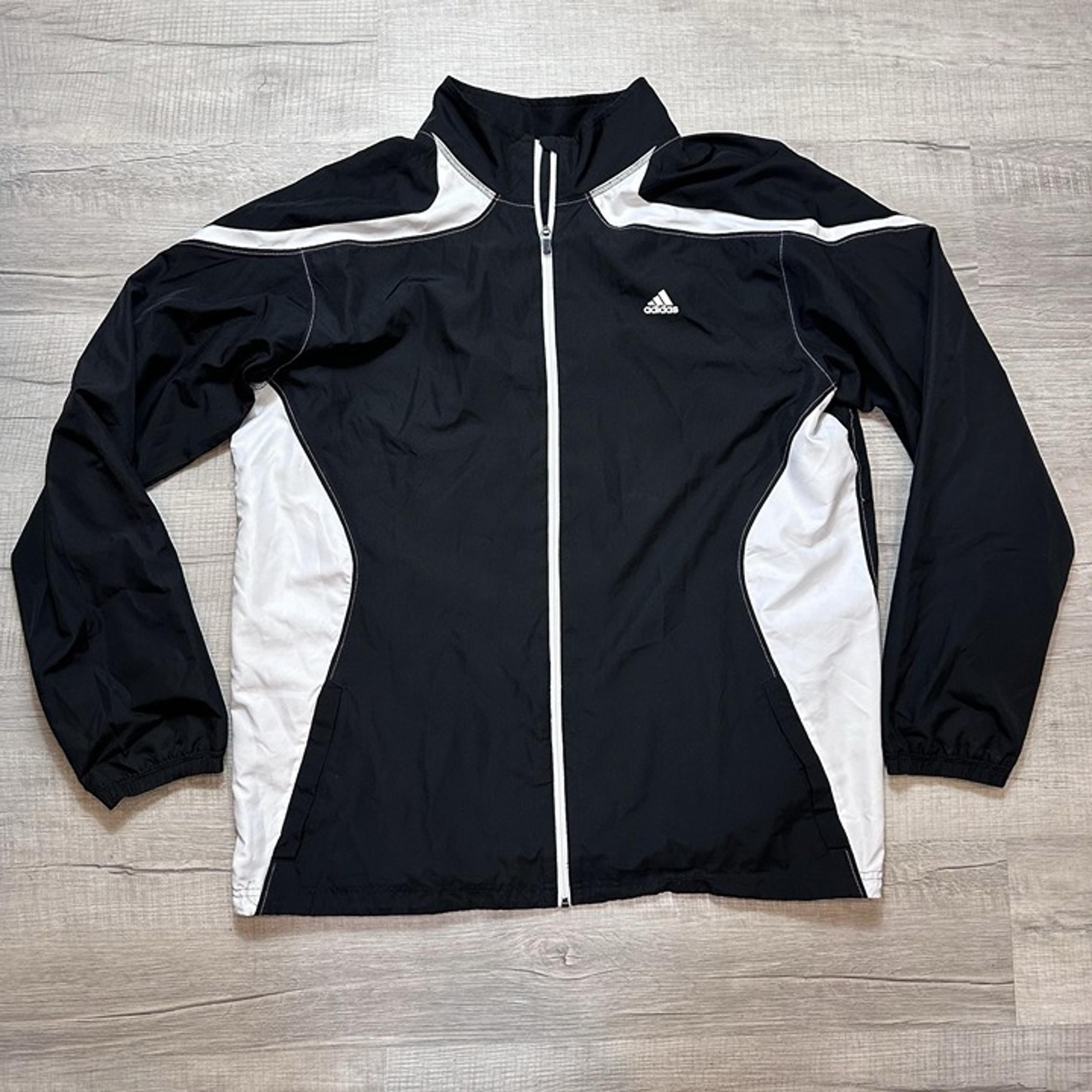 Adidas Men's Black / White 2010 Revolution Windbreaker Jacket Sz XL Full Zip