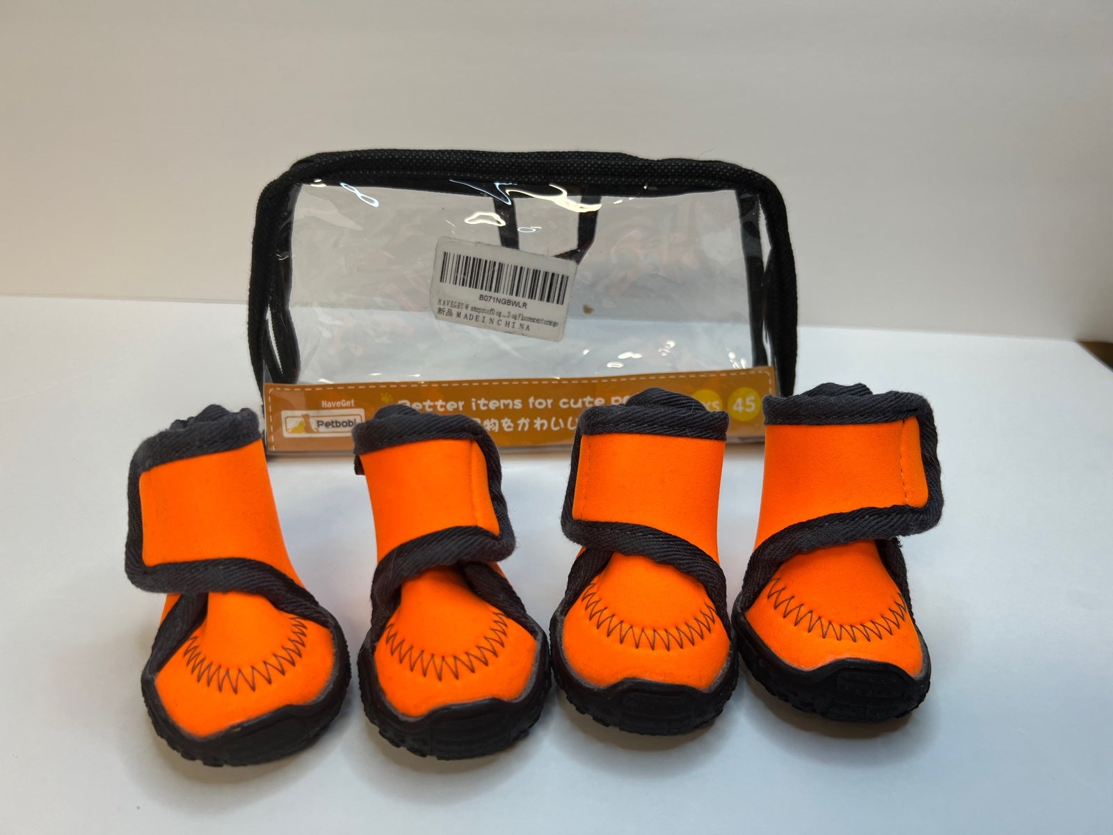 Petbobi fluorescent orange waterproof slip resistant dog shoes XXS Petbobi fluorescent orange waterproof slip resistant dog shoes XXS